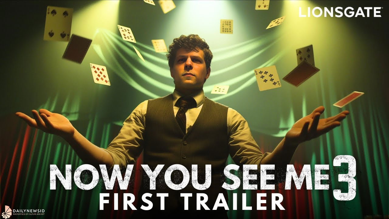 Poster trailer Now You See Me: Now You Don’t menampilkan Four Horsemen dan kartu melayang